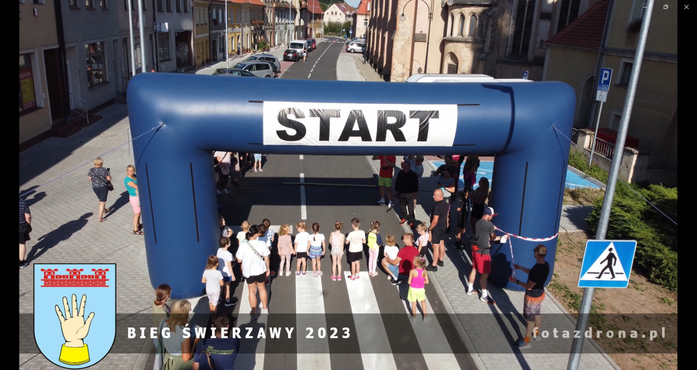 Usługi dronem - Filmowanie eventów z drona - Bieg Świerzawski 2023